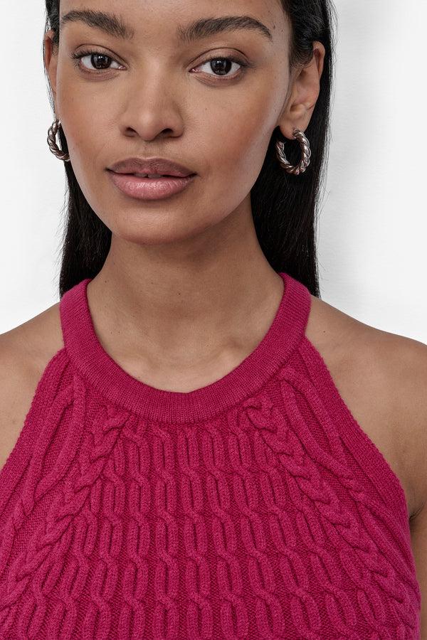 Dkny CABLE-KNIT HALTER-STYLE SWEATER Wildberry