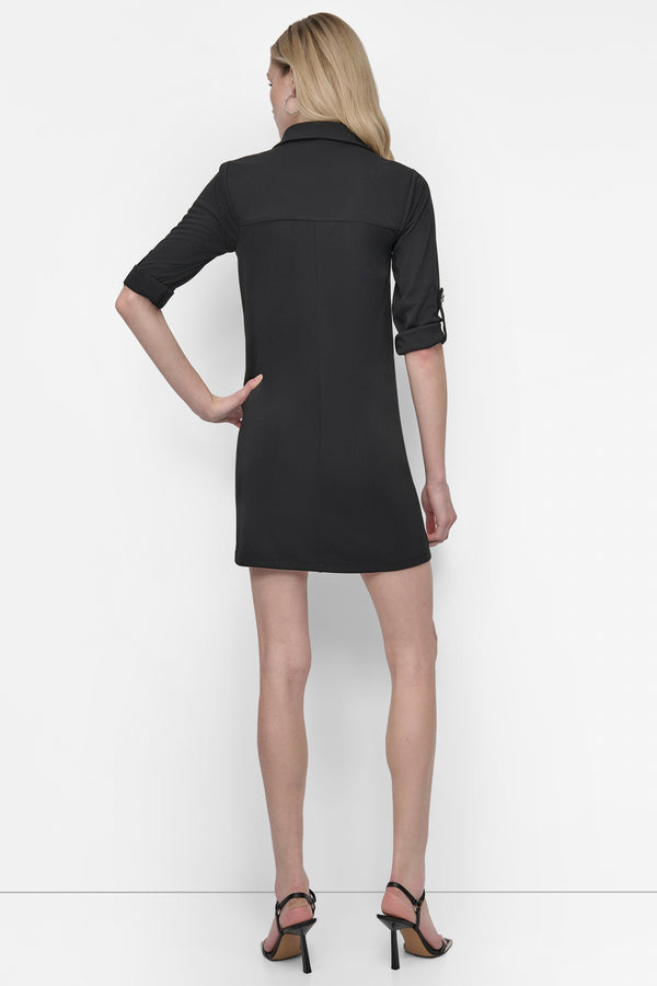 Dkny CARGO SHIFT POPOVER SHIRT DRESS Black