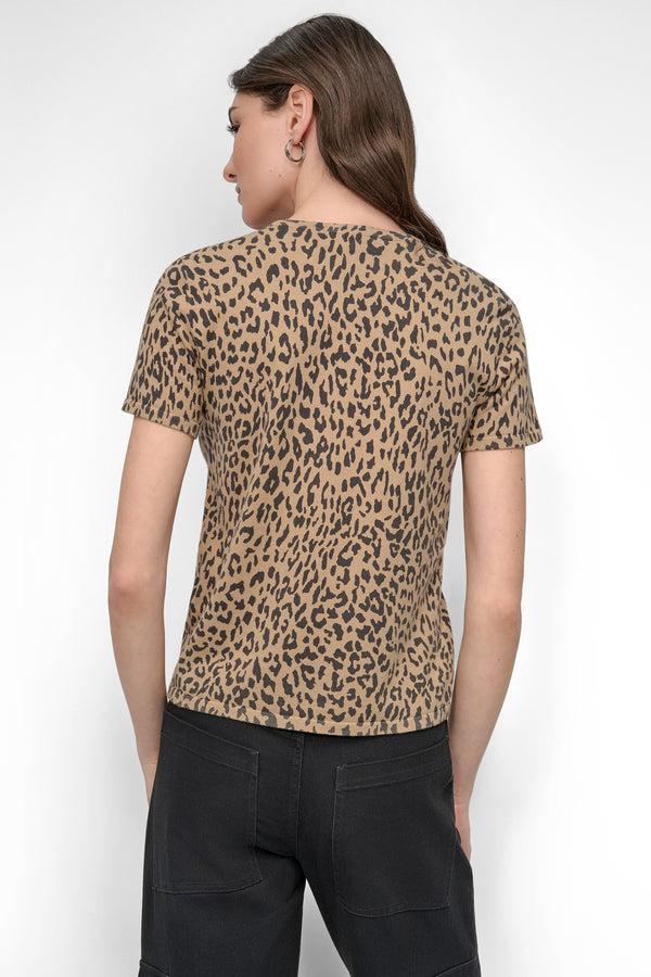 Dkny CHEETAH PRINT SWEATER TEE TRAVERTINE COMBO