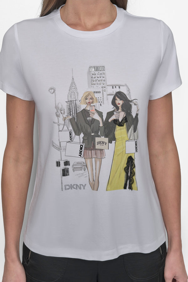 Dkny CHRYSLER CONVERSATIONAL TEE White