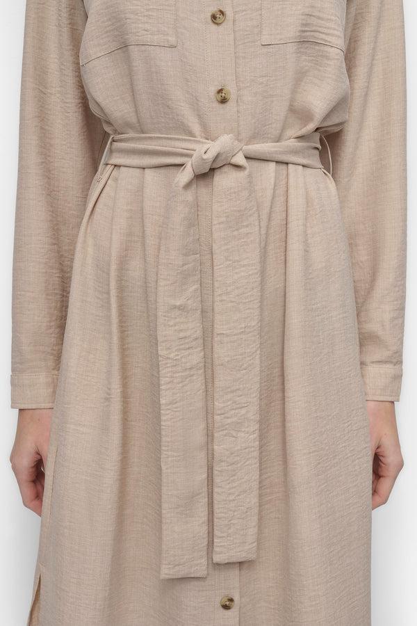 Dkny COLLARED BUTTON DRESS Beige