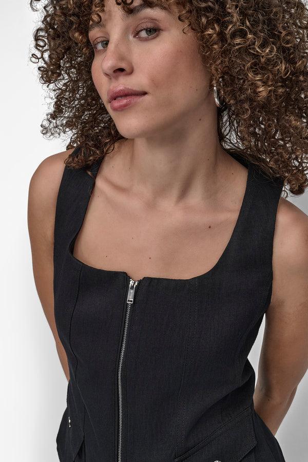 Dkny CORSET STYLE VEST Black