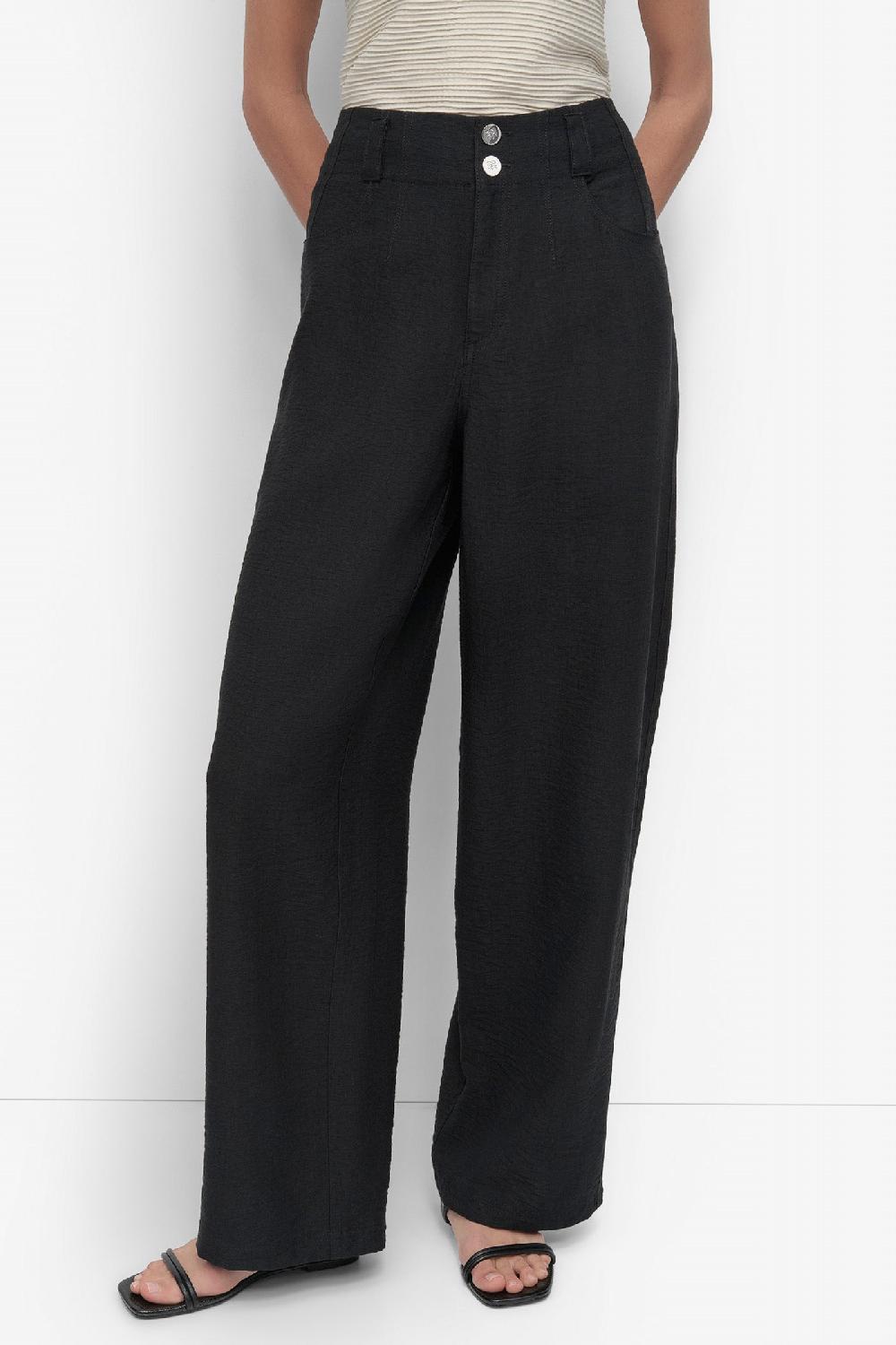 dkny CRINKLE DRESSING PANT Black