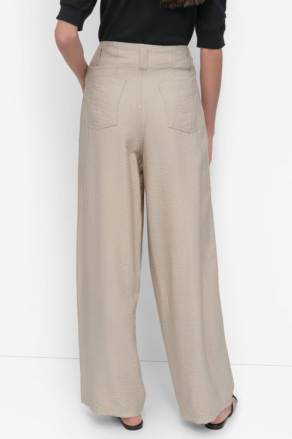 Dkny CRINKLE DRESSING TROUSER PEBBLE