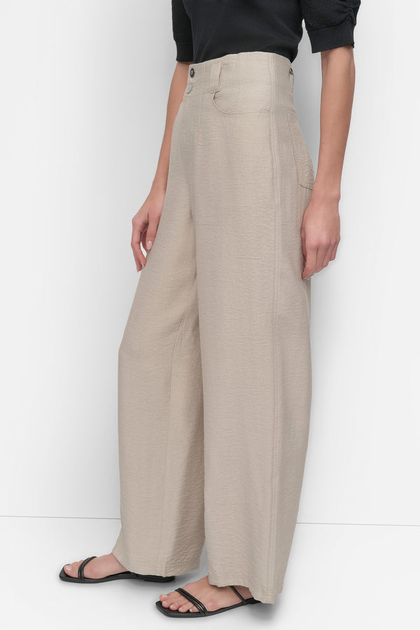 Dkny CRINKLE DRESSING TROUSER PEBBLE