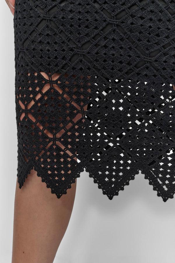 Dkny CROCHET MIDI PENCIL SKIRT Black