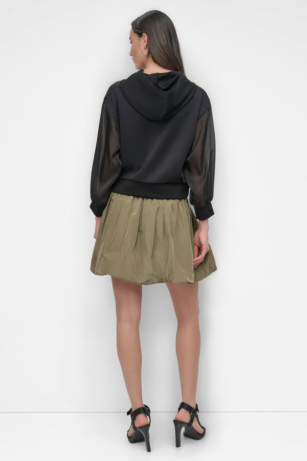 Dkny CROP LOGO HOODIE Black