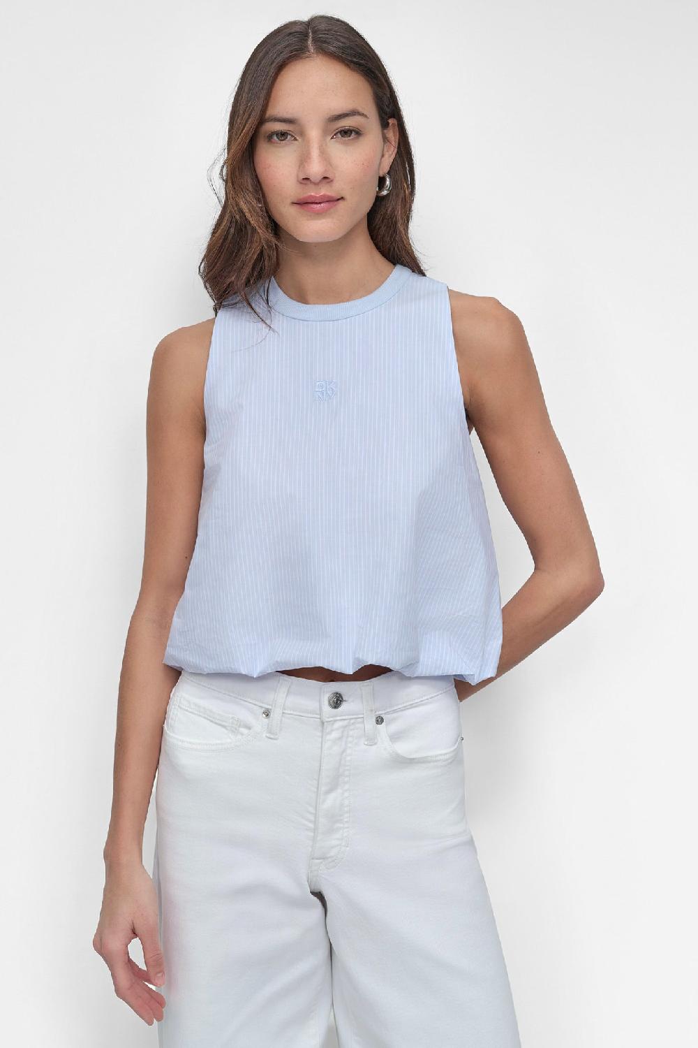 dkny CROPPED BUBBLE TOP Harbor