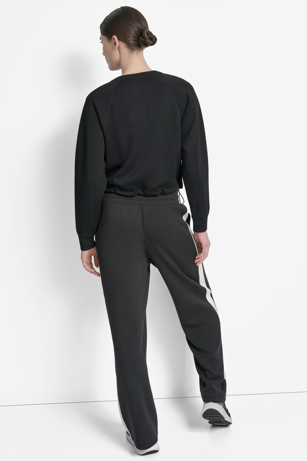 Dkny CROPPED DRAWSTRING-HEM SWEATSHIRT Black