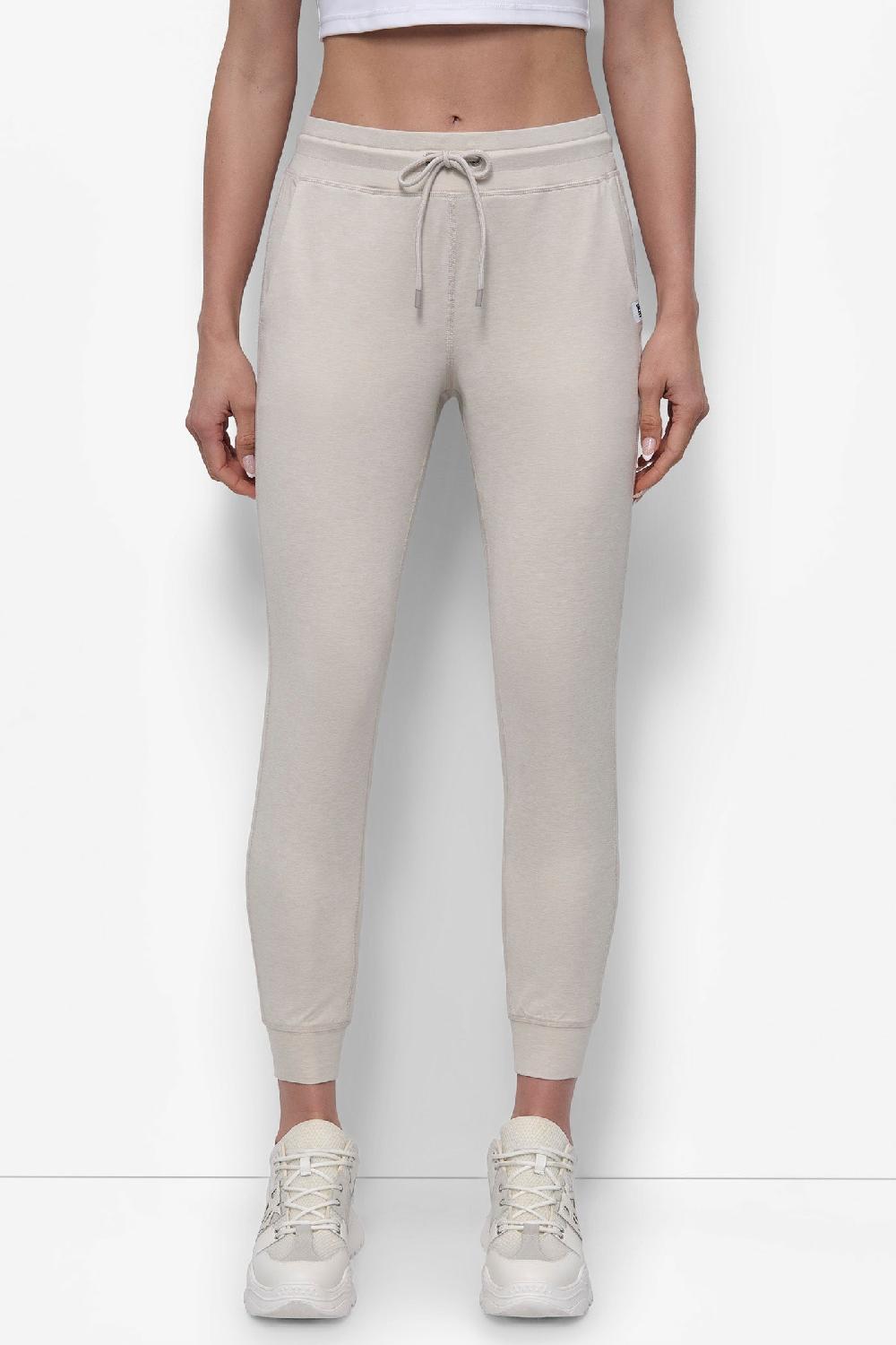 dkny CROPPED HIGH-RISE SLIM JOGGER PEBBLE SPACEDYE