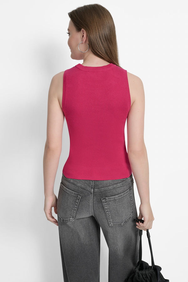 Dkny CROPPED LOGO-TRIMMED TOP Wildberry/Black