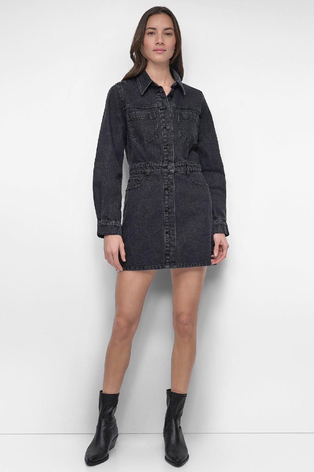 dkny DENIM MINI SHIRT DRESS Amherst