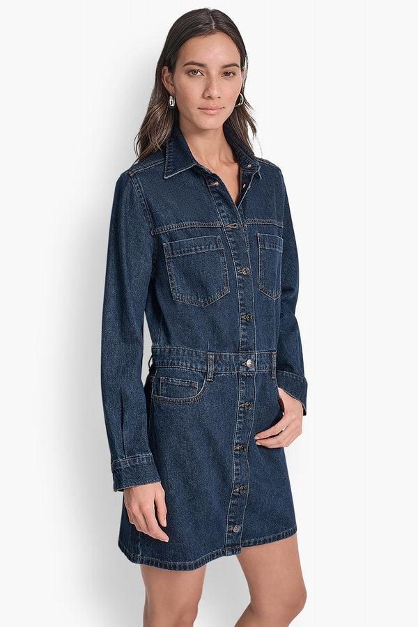 Dkny DENIM MINI SHIRT DRESS ELERY