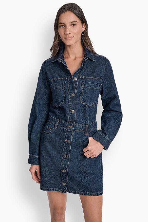 Dkny DENIM MINI SHIRT DRESS ELERY