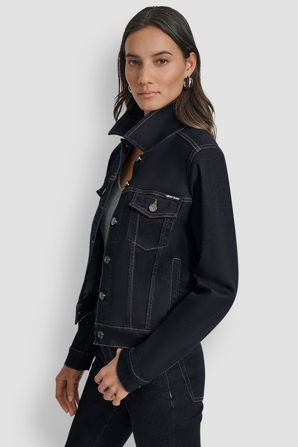 Dkny DENIM TRUCKER JACKET BANKERS INK