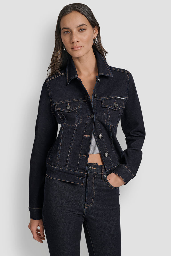 Dkny DENIM TRUCKER JACKET BANKERS INK