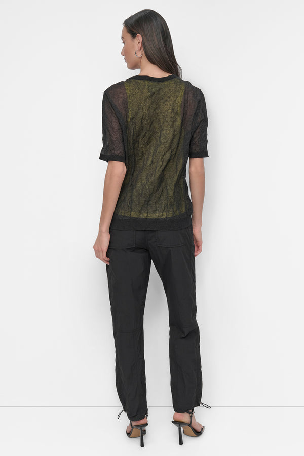 Dkny DOUBLE LAYER TANK TEE Black/Daffodil