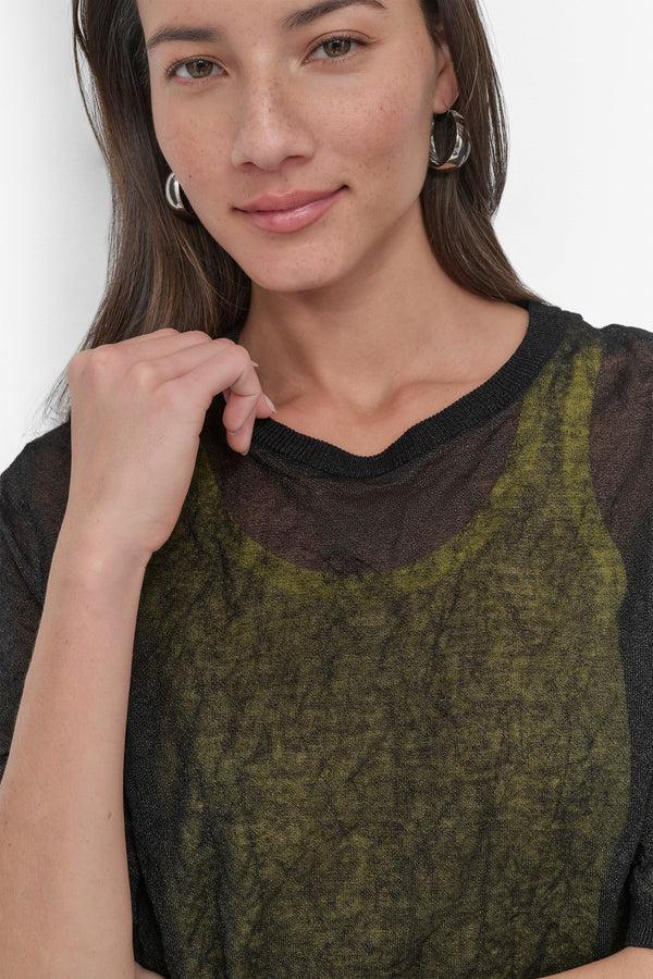 Dkny DOUBLE LAYER TANK TEE Black/Daffodil