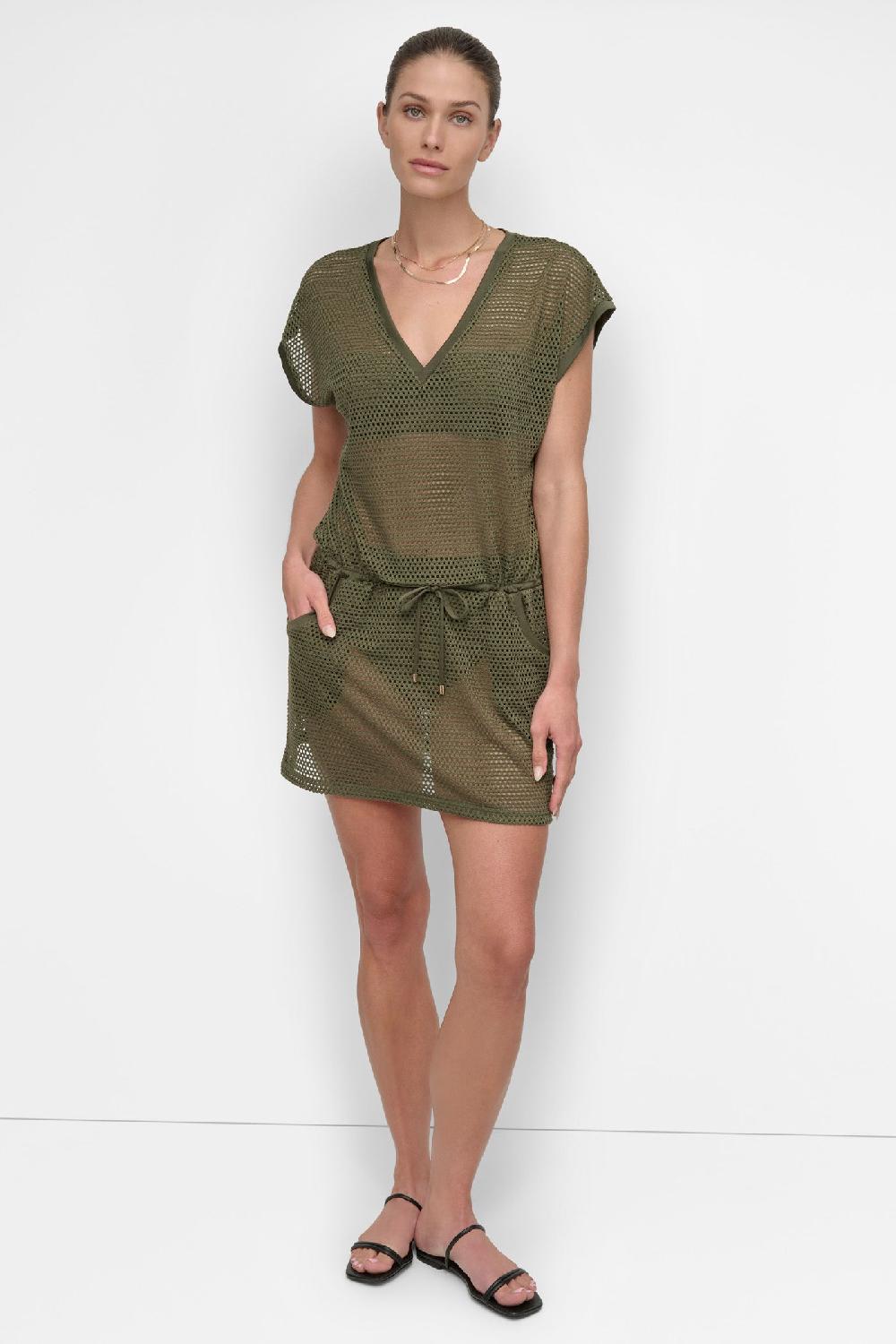 dkny EASY MESH TUNIC MOSS