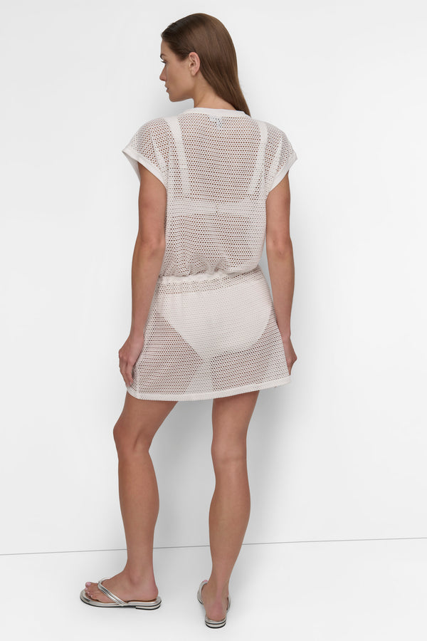 Dkny EASY MESH TUNIC SOFT WHITE