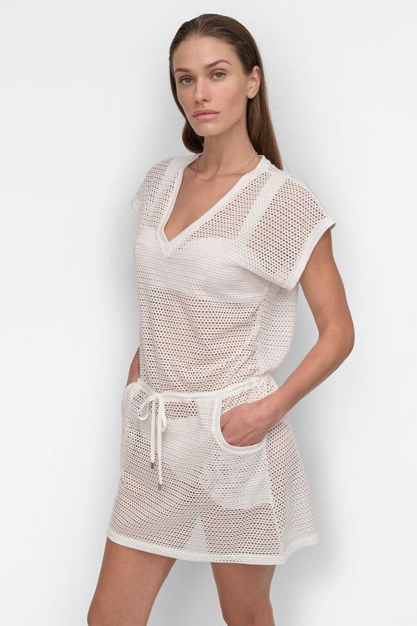 Dkny EASY MESH TUNIC SOFT WHITE