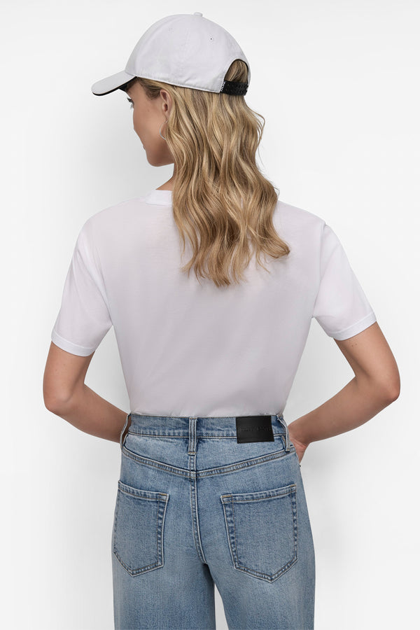 Dkny EMBELLISHED LOGO TEE WHITE/SILVER