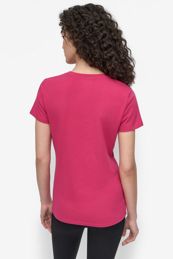 Dkny EMBELLISHED LOGO TEE WILD BERRY/ SILVER