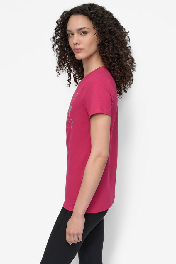 Dkny EMBELLISHED LOGO TEE WILD BERRY/ SILVER