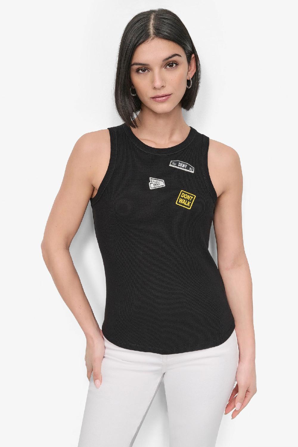 dkny EMBELLISHED TANK Black