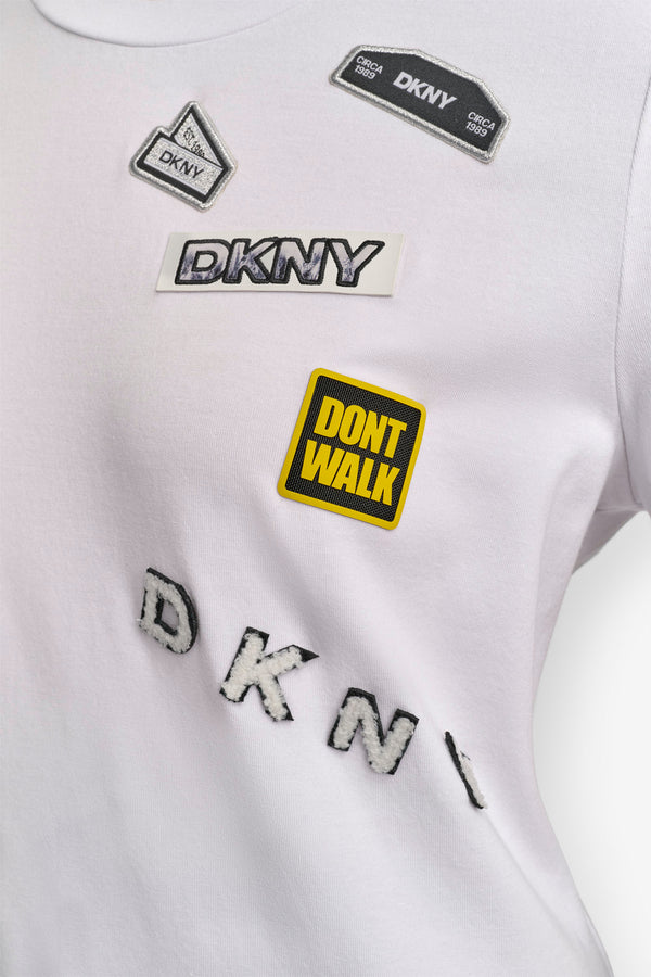 Dkny EMBELLISHED TEE WHITE
