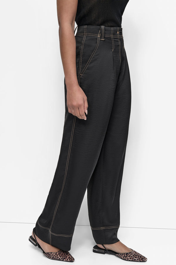 Dkny EXTRA HIGH RISE ELEVATED UTILITY PANT Black