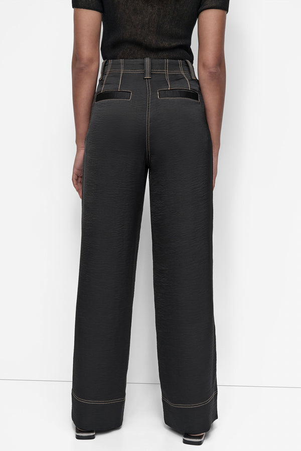 Dkny EXTRA HIGH RISE ELEVATED UTILITY PANT Black