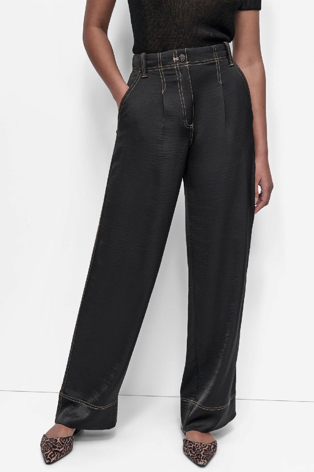 dkny EXTRA HIGH RISE ELEVATED UTILITY PANT Black