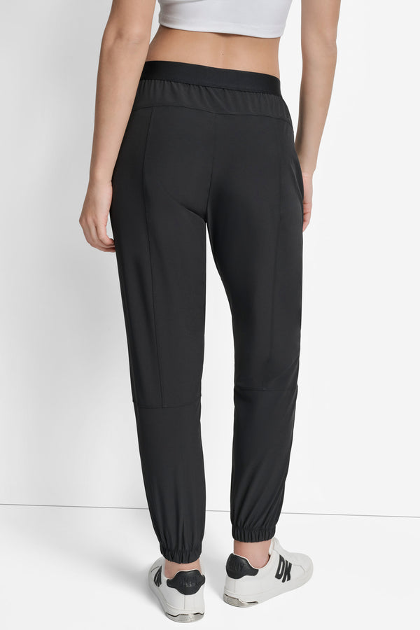 Dkny EXTRA HIGH-RISE LOGO-WAIST JOGGER Black
