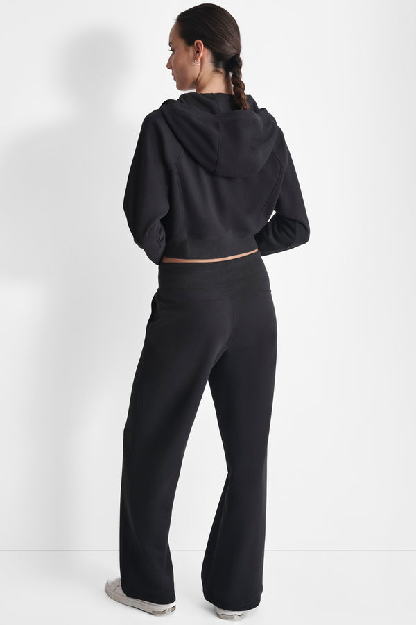 Dkny EXTRA HIGH RISE WIDE LEG SWEATPANT Black