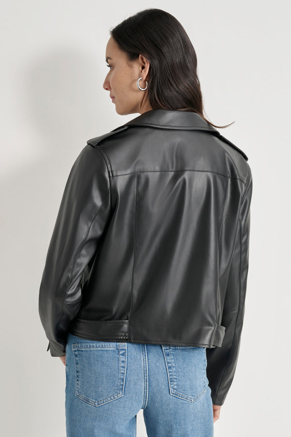 Dkny FAUX LEATHER MOTO JACKET Black