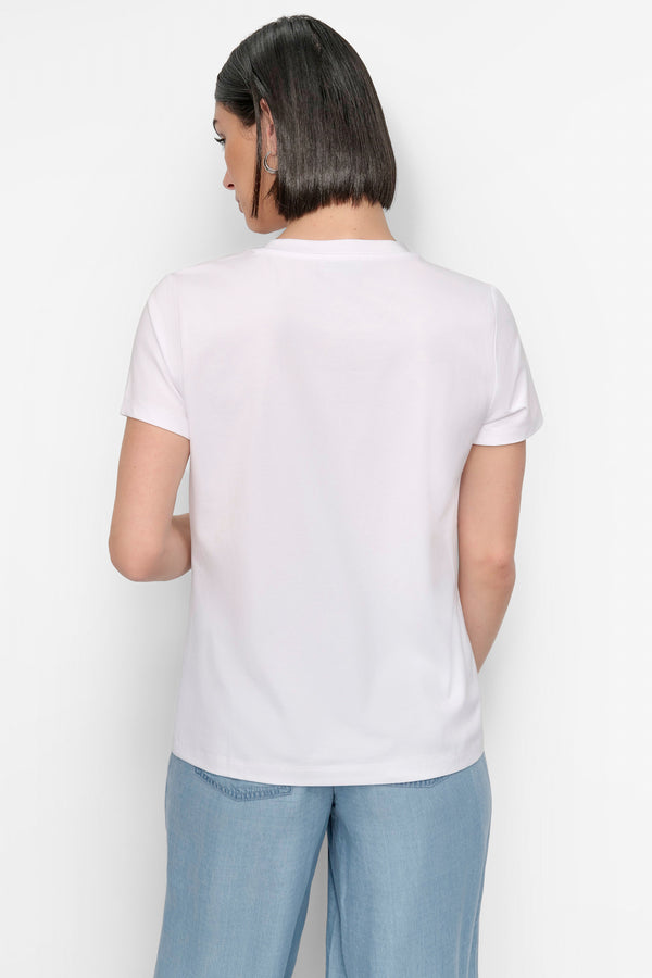 Dkny FIFTH AVE EMBELLISHED GRAPHIC TEE White