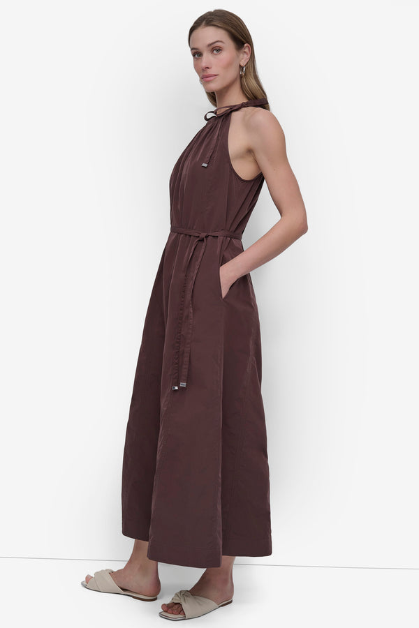 Dkny FIT & FLARE HALTER MAXI DRESS Chocolate Plum