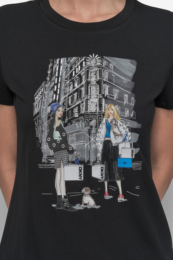 Dkny FLATIRON CONVERSATIONAL TEE Black