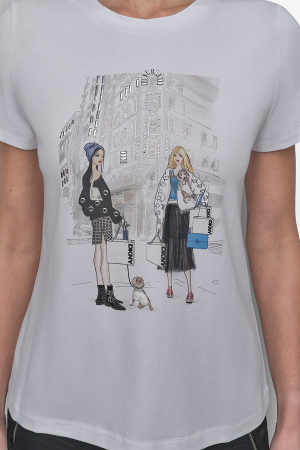 Dkny FLATIRON CONVERSATIONAL TEE White