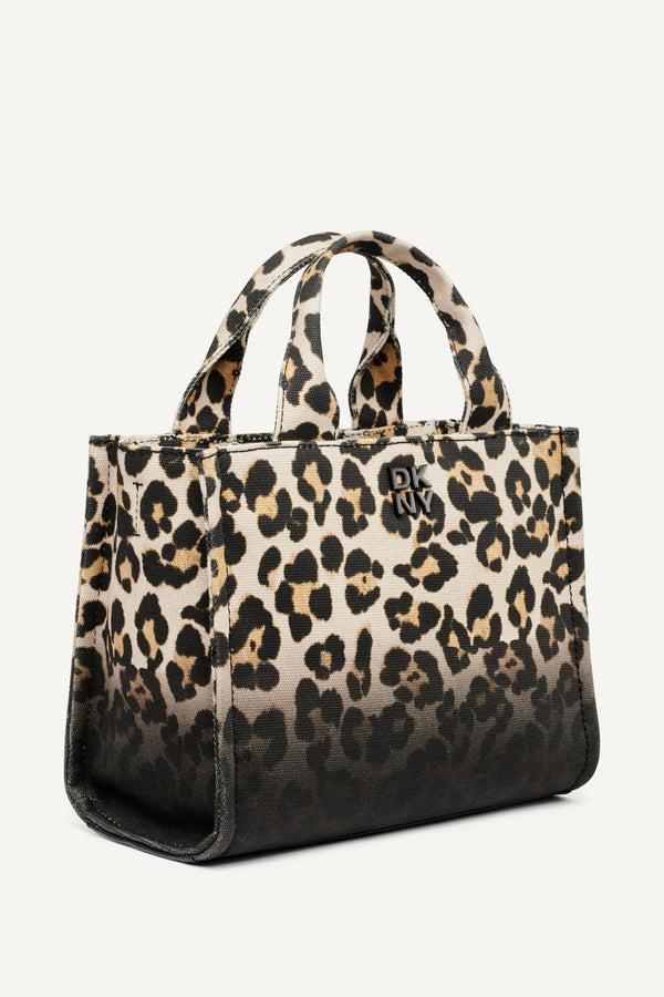Dkny HADLEE LEOPARD PRINT SMALL LOGO TOTE LEOPARD