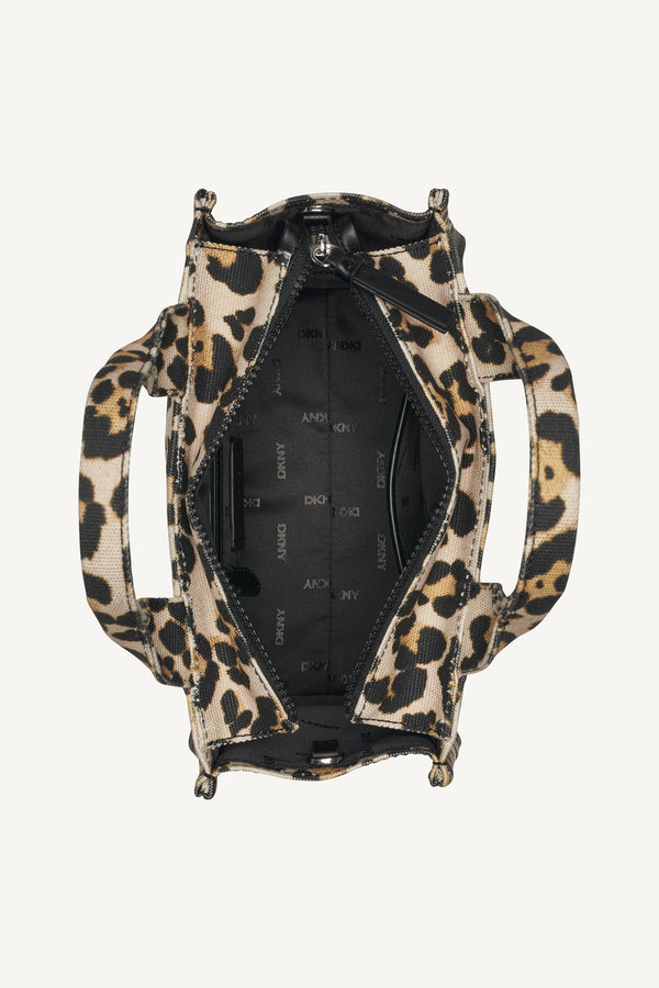 Dkny HADLEE LEOPARD PRINT SMALL LOGO TOTE LEOPARD