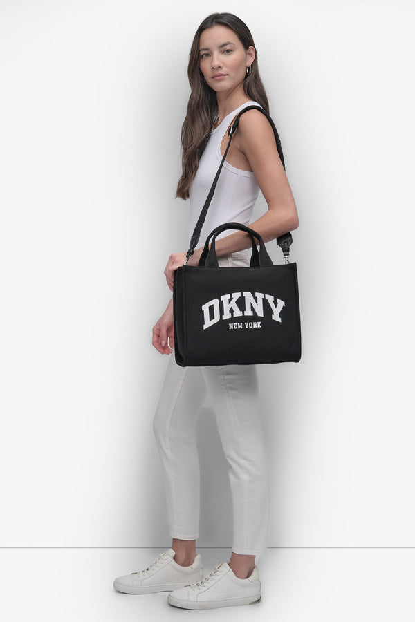 Dkny HADLEE MEDIUM LOGO TOTE BLACK/SILVER