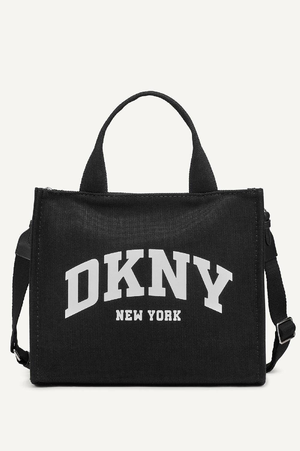 dkny HADLEE MEDIUM LOGO TOTE BLACK/SILVER