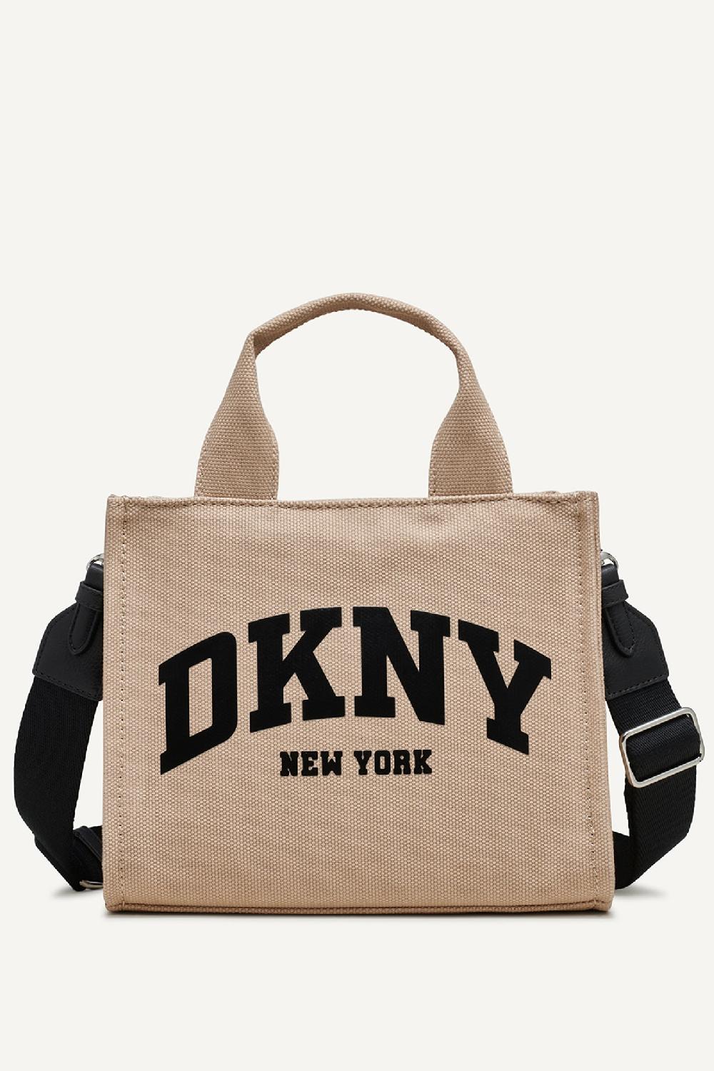 dkny HADLEE SMALL TOTE BAG LIGHT CITY KHAKI/ BLACK