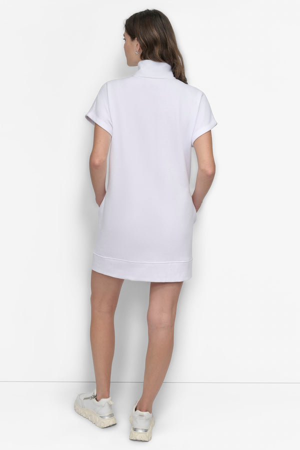 Dkny HALF-ZIP MINI SNEAKER DRESS White