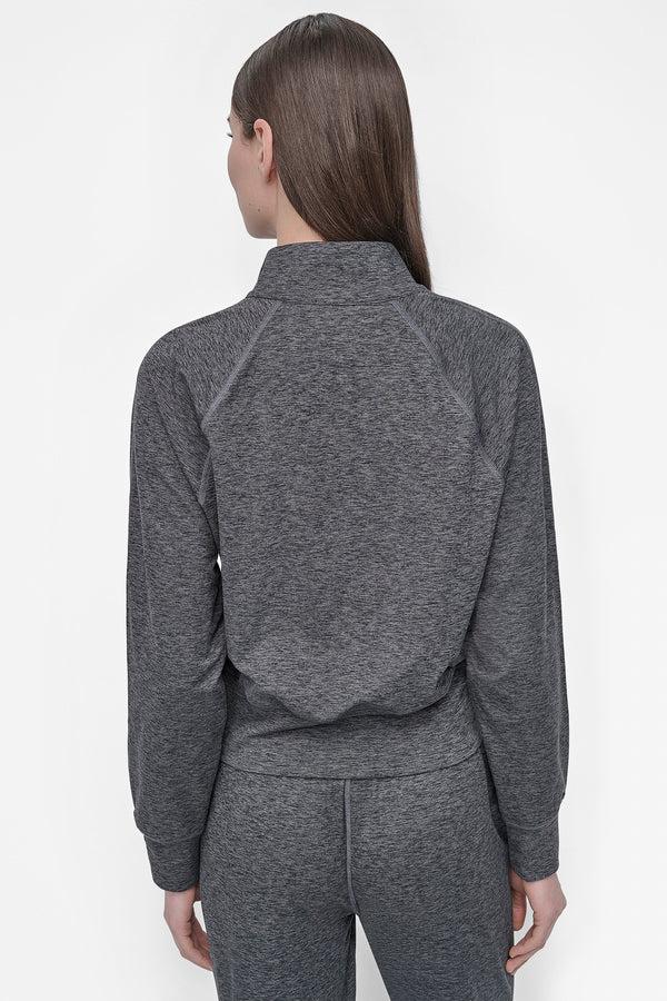 Dkny HALF-ZIP SWEATER BLACK SPACEDYE