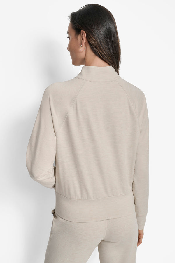 Dkny HALF-ZIP SWEATER Pebble SpaceDye