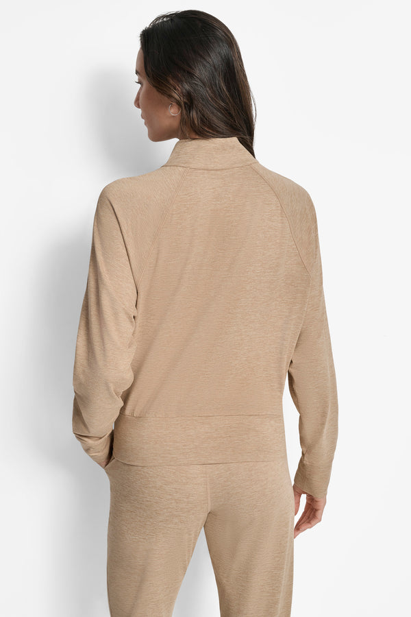 Dkny HALF-ZIP SWEATER Travertine Spacedye