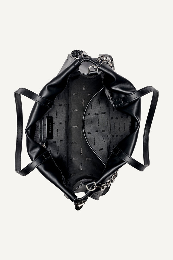Dkny HALLE DRAWSTRING TOTE Black/Silver